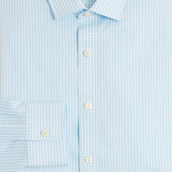 NWT J Crew Factory Slim Performance Dress Shirt Chateau Blue Plaid Large - Picture 2 of 3